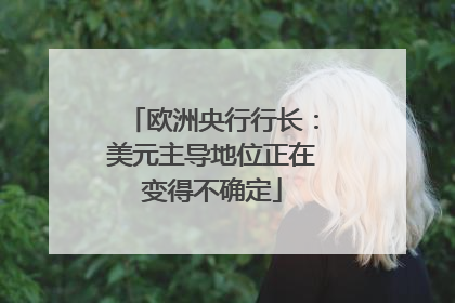 欧洲央行行长：美元主导地位正在变得不确定