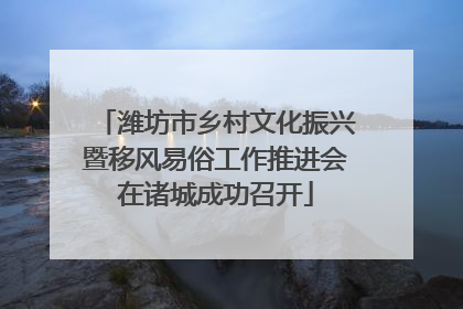 潍坊市乡村文化振兴暨移风易俗工作推进会在诸城成功召开
