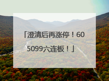 澄清后再涨停！605099六连板！