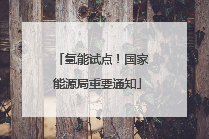 氢能试点！国家能源局重要通知