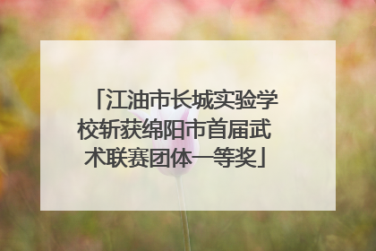 江油市长城实验学校斩获绵阳市首届武术联赛团体一等奖