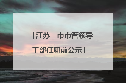 江苏一市市管领导干部任职前公示