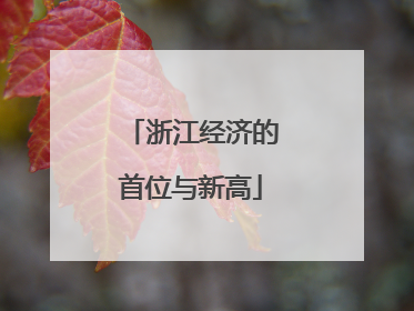浙江经济的首位与新高