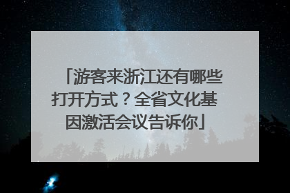 游客来浙江还有哪些打开方式？全省文化基因激活会议告诉你