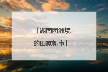 湖南团洲垸的田家新事
