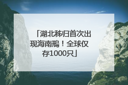湖北秭归首次出现海南鳽！全球仅存1000只
