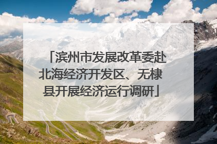 滨州市发展改革委赴北海经济开发区、无棣县开展经济运行调研