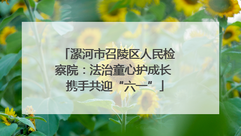 漯河市召陵区人民检察院：法治童心护成长 携手共迎“六一”