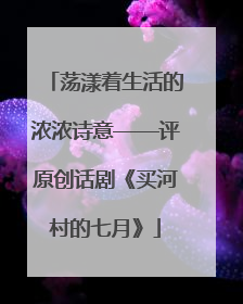 荡漾着生活的浓浓诗意——评原创话剧《买河村的七月》