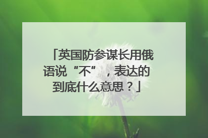 英国防参谋长用俄语说“不”，表达的到底什么意思？