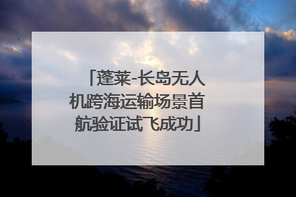 蓬莱-长岛无人机跨海运输场景首航验证试飞成功