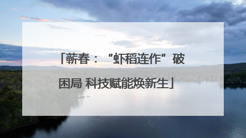 蕲春：“虾稻连作”破困局 科技赋能焕新生