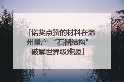 诺奖点赞的材料在温州量产 “石榴结构”破解世界级难题