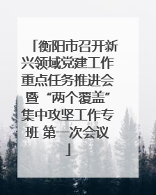 衡阳市召开新兴领域党建工作重点任务推进会暨“两个覆盖”集中攻坚工作专班 第一次会议