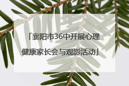 襄阳市36中开展心理健康家长会与观影活动