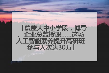 覆盖大中小学段，博导、企业总监授课……这场人工智能素养提升高研班参与人次达30万