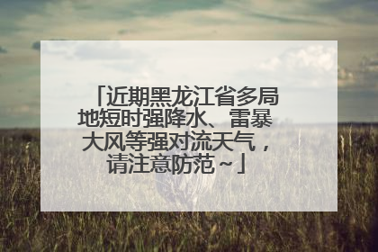 近期黑龙江省多局地短时强降水、雷暴大风等强对流天气，请注意防范～