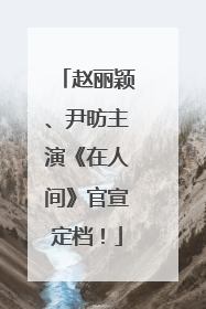 赵丽颖、尹昉主演《在人间》官宣定档！