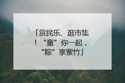 赏民乐、逛市集！“童”你一起，“粽”享紫竹