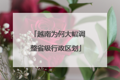 越南为何大幅调整省级行政区划