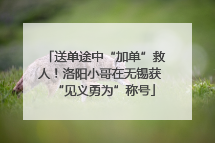 送单途中“加单”救人！洛阳小哥在无锡获“见义勇为”称号