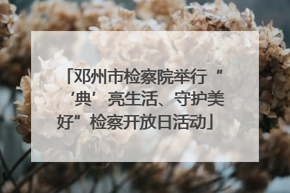 邓州市检察院举行“‘典’亮生活、守护美好”检察开放日活动