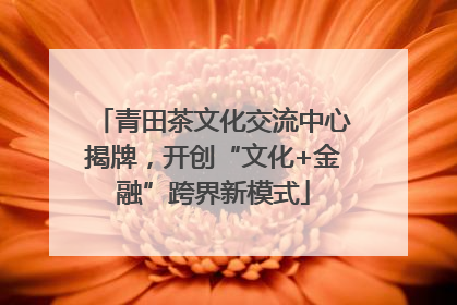 青田茶文化交流中心揭牌，开创“文化+金融”跨界新模式