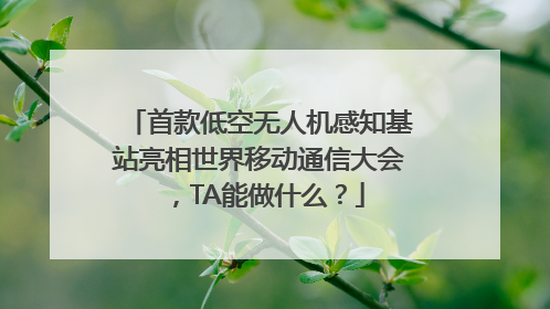 首款低空无人机感知基站亮相世界移动通信大会，TA能做什么？