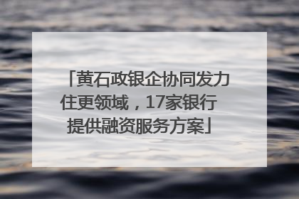 黄石政银企协同发力住更领域，17家银行提供融资服务方案