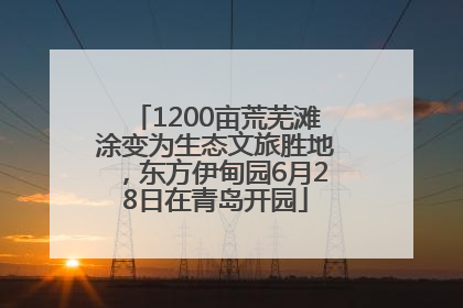 1200亩荒芜滩涂变为生态文旅胜地，东方伊甸园6月28日在青岛开园