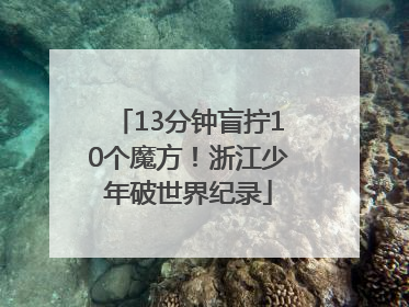 13分钟盲拧10个魔方！浙江少年破世界纪录