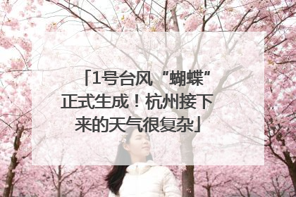 1号台风“蝴蝶”正式生成！杭州接下来的天气很复杂