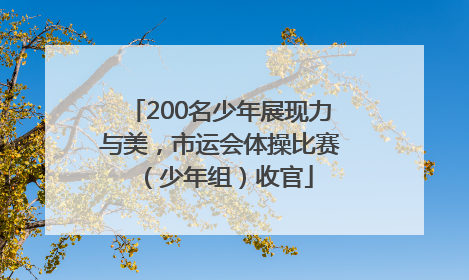 200名少年展现力与美，市运会体操比赛（少年组）收官