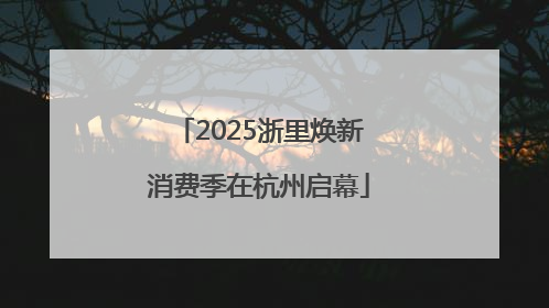 2025浙里焕新消费季在杭州启幕