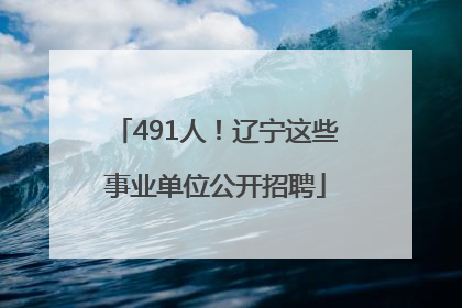 491人！辽宁这些事业单位公开招聘