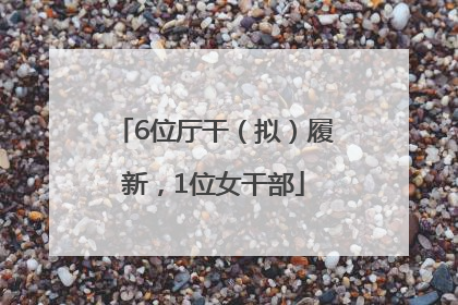 6位厅干（拟）履新，1位女干部