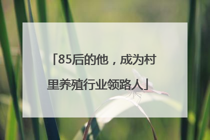 85后的他，成为村里养殖行业领路人